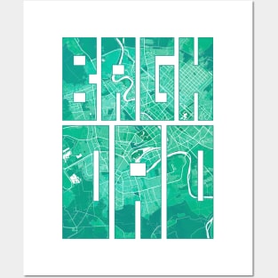 Baghdad, Iraq City Map Typography - Watercolor Posters and Art